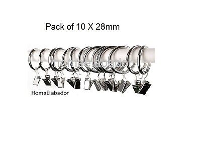 10X30 mm Strong Metal Curtain Rings hooks Clips Hanging Curtain Silver Chrome