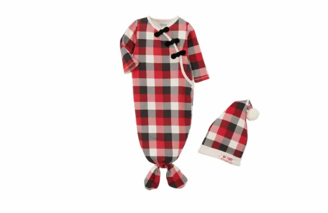 Mud Pie Buffalo Check Gown Cap Set of 2 (Girl) 2