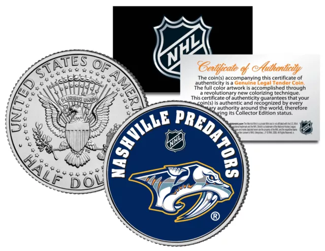 NASHVILLE PREDATORS NHL Hockey JFK Kennedy Half Dollar U.S. Coin * LICENSED *