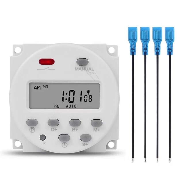 1 Second Interval 12V Digital LCD Timer Switch 7 Weekly Programmable T W7O7