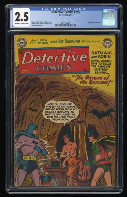 Detective Comics #205 CGC GD+ 2.5 Off White to White Golden Age Batman!