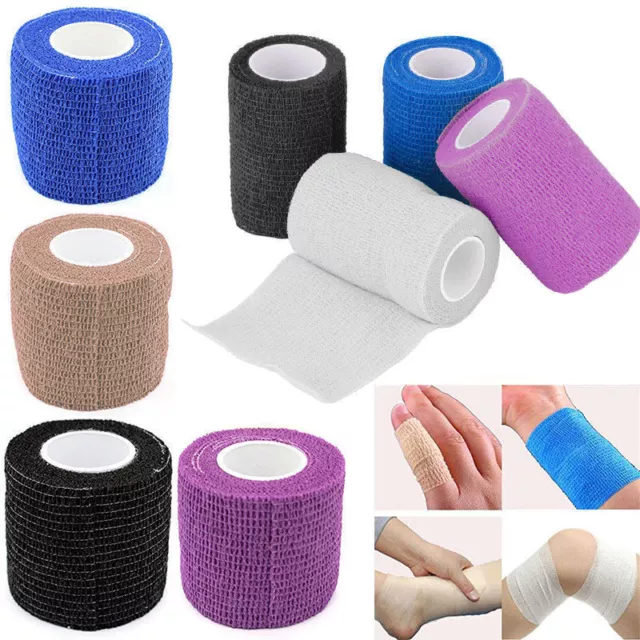 Sports Selbstklebend Elastische Binde Wrap Band Pflege Erste Hilfe Medizin Gaze·