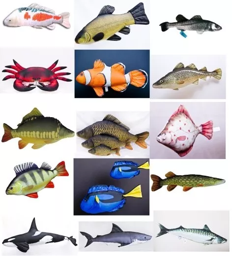 Gaby Fish Pillows, Novelty Gift, Toy, Bedchair Buddie, Cushion, *FREE POST*