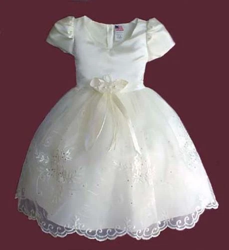 Closeout Flower Girls Wedding Pageant Ivory Party  Dress Size 2 4 6 8