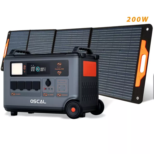 Blackview Oscal PowerMax3600 Tragbare Powerstation 3600Wh mit 200W Solarpanel