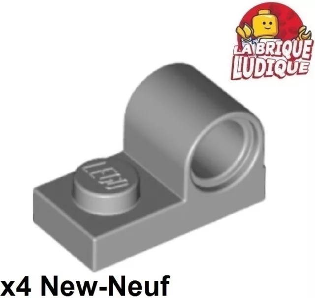 Lego 4x Plate Modified plaque 1x2 axe trou Pin Hole Top gris/light b gray 11458