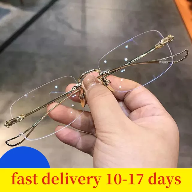 reading glasses Ultra light frameless presbyopic glasses men's anti-blue light