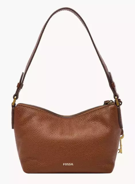 Fossil Julianna Mini Hobo Shoulder Bag Medium Brown Leather SHB3076210 NWT $180