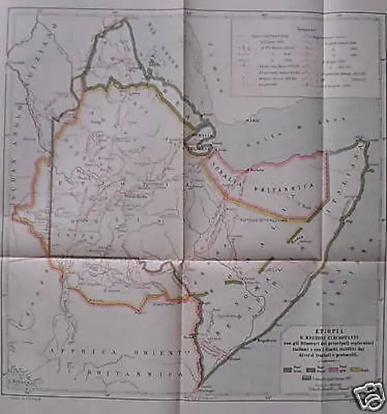 Viaggi_Esplorazioni_Africa_Colonie_Etiopia_Antinori_Ruspoli_Cartografia D'epoca