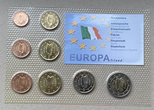 Sammlerstück Kursmünzensatz Irland 2003 in Noppenfolie