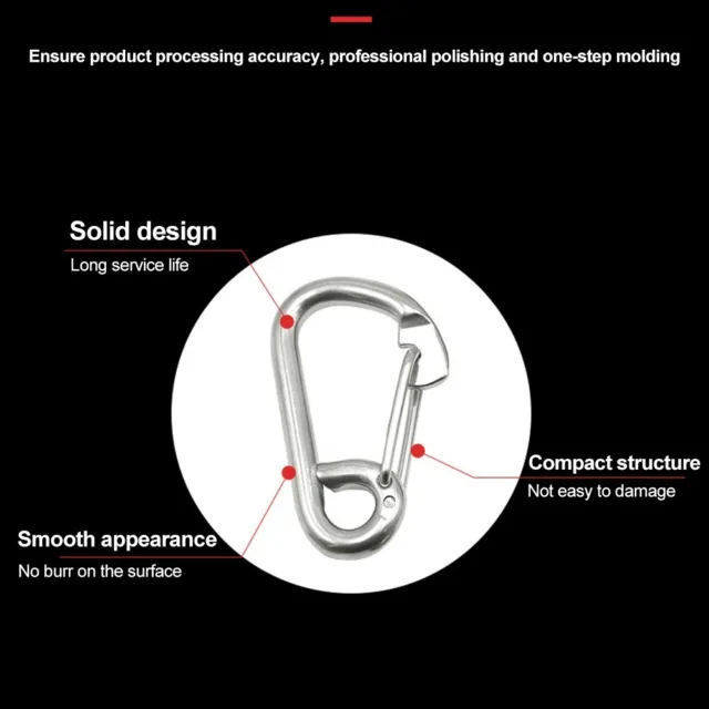 Versatile gancio a scatto moschettone in acciaio inox per molteplici applicazion