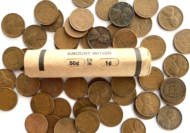 LINCOLN WHEAT CENT ROLL 1930-39 mixed dates of "P" mints!