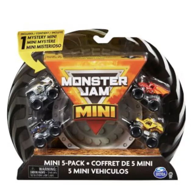 MONSTER JAM OFFICIAL Mini Collectible Monster Trucks 5-Pack with 1 ...