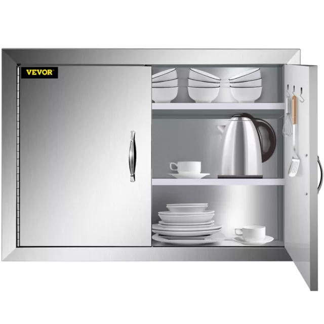 VEVOR 31"x24" Outdoor Kitchen BBQ Island Stainless Steel Double Access BBQ Door