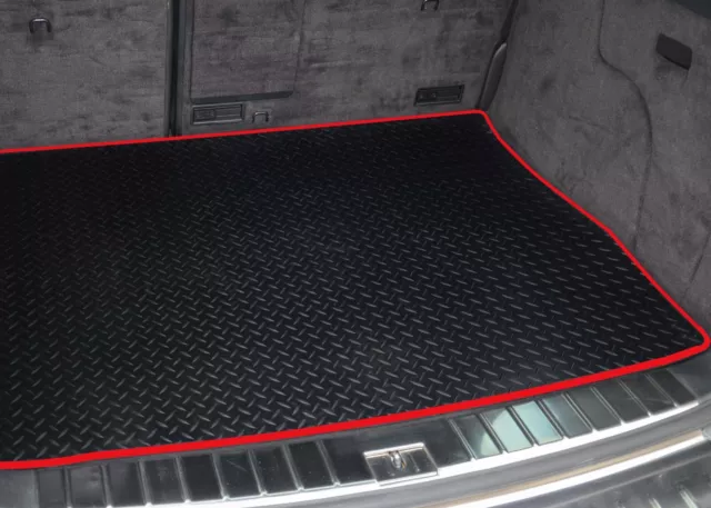 Boot Mat for Audi A3 Sportback 2012 to 2020 Tailored Black Rubber Red Trim