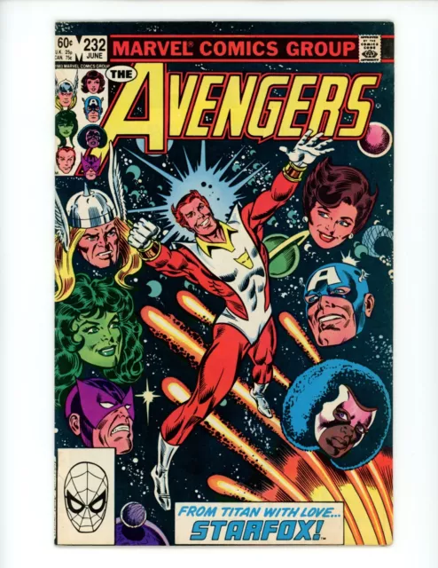 Avengers #232 Comic Book 1983 FN/VF 1st App Starfox Al Milgrom Marvel