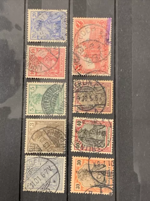 Briefmarken Lot Deutsches Reich Germania Reichspost mit Querformat