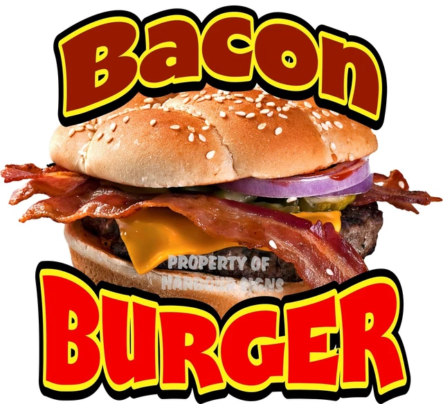 BACON BURGER HAMBURGER Cheeseburger Concession Food Truck Vinyl Menu 14