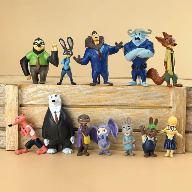 12PCS ZOOTOPIA ZOOTROPOLIS Judy Hopps Nick Wilde Mr Big Mini Doll Toys ...