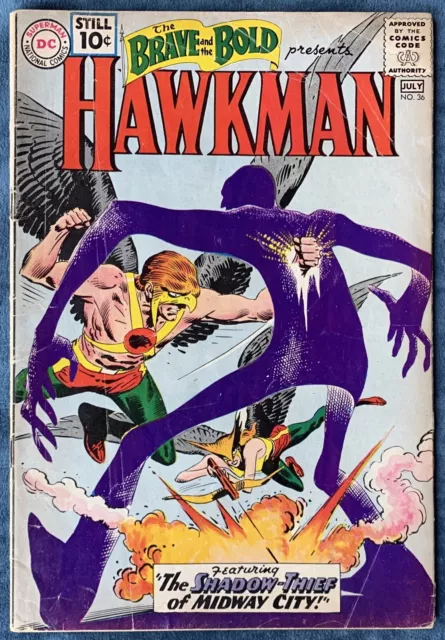 The Brave And The Bold #36  July 1961  Hawkman  3rd Appearance  1st Shadow Thief