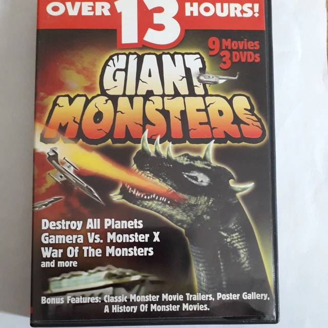 GIANT MONSTERS DVD 9 Films Gamera Yongary Destroy All Planets Giant ...