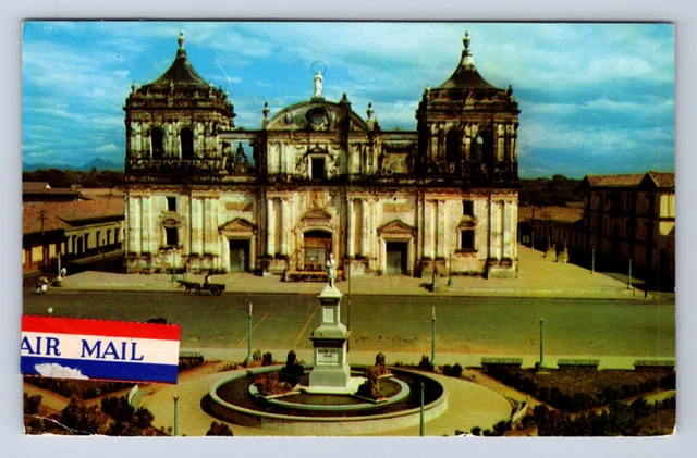 Vintage Nicaragua Catedral De Leon Postcard Cl