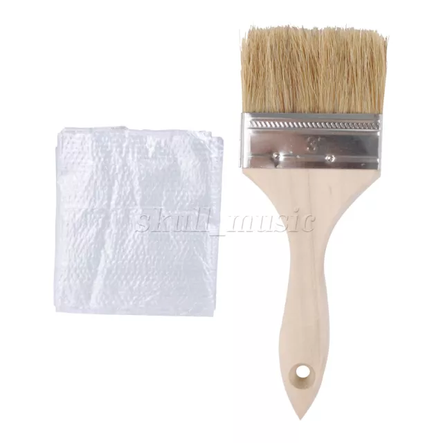 2 Pieces Flat Paint Brush 3inch with Plastic Apron 35inch for Housework Set