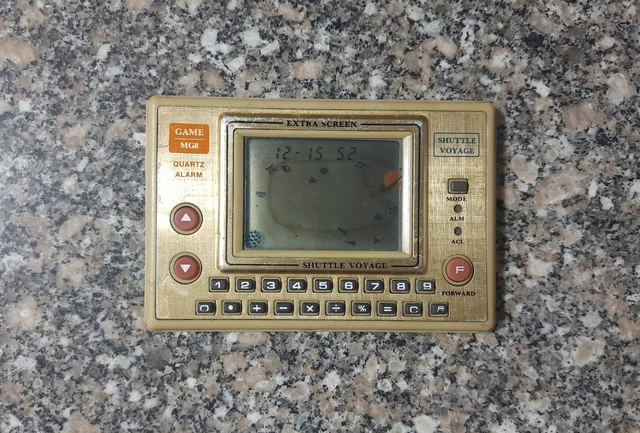 RARE JEUX ÉLECTRONIQUE CLOCK & GAME MG-8 SHUTTLE VOYAGE SPATIAL