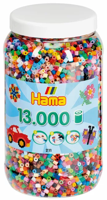 Hama Midi 13000 - 52 farben gemischt Dose Midi Bügelperlen Beads Ø 5 mm