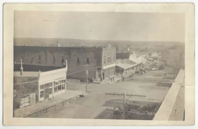 1909 Cedarville, Kansas - REAL PHOTO Main Street - Vintage Postcard