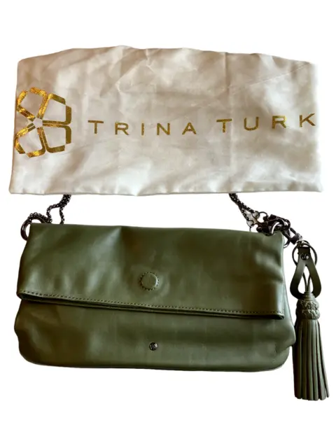 Trina Turk  Sage Green Eavening Purse With Dust Bag