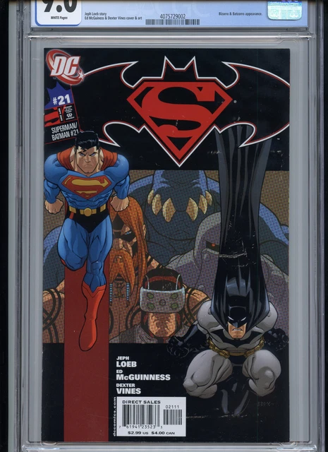 Superman Batman #21 CGC Graded 9. DC September 2005 White Pages 