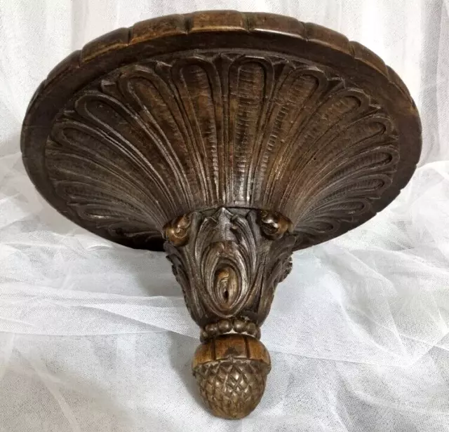 Large pine cone carving post finial - Antique french architectural salvage 13 in