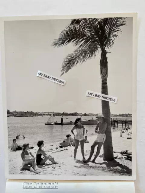 VTG Photo 1950's Newport Beach Lifeguard Balboa Bay Club /Union Pacific Railroad