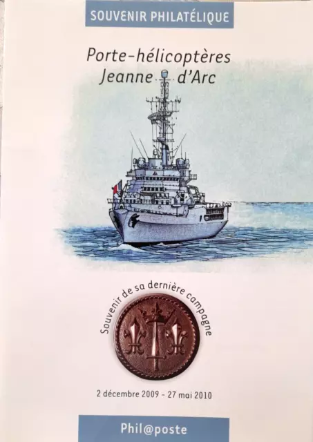 Document philatélique double page ** Porte-hélicoptères Jeanne d'Arc 2010