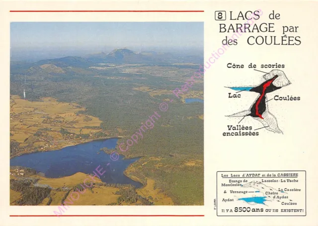 CPM PUY DE DOME Image Auvergne Volcanoes Lake d Aydat lakes flow dam