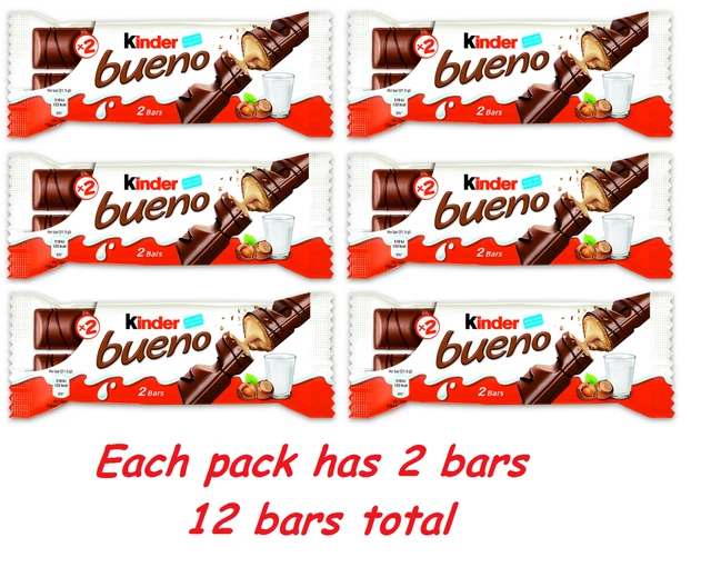 KINDER BUENO CRISPY Creamy Chocolate, Hazelnut Filling Cream Candy Bars