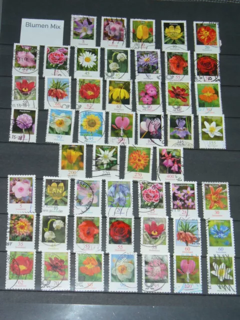 BRD Bund * Blumen * LOT von 51 versch. Marken von 5 bis 400 cent * gestempelt