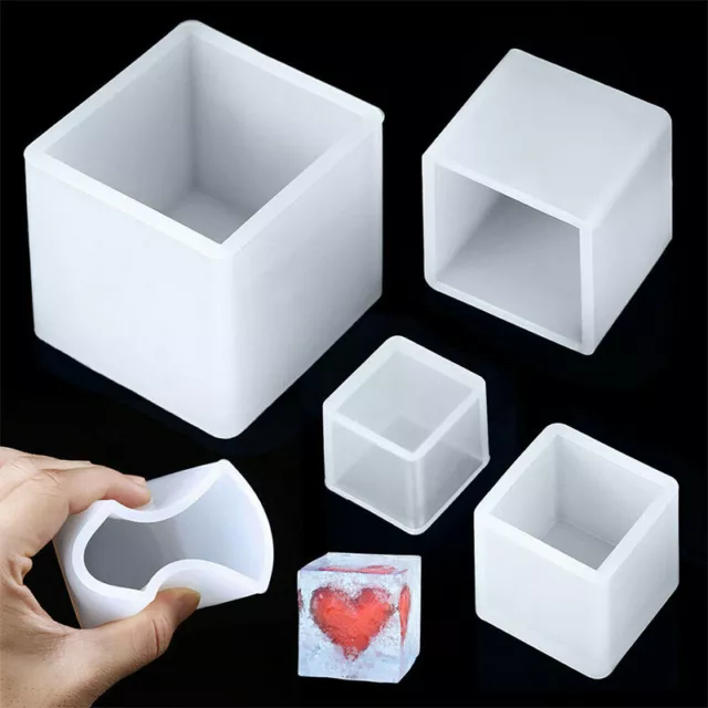 4x Silicone Pendant Mold Jewelry Making Cube Resin Casting Mould DIY Craft Tool 3