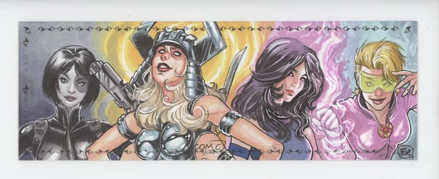 2019 Upper Deck Marvel Premier Sketch Cards Quad Panel 1/1 Effix Auto l6f