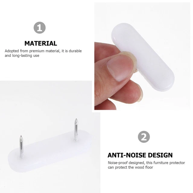 SET OF 2 Floor Pads Outdoor Furniture Foot Feet Nails Chair Leg Caps £