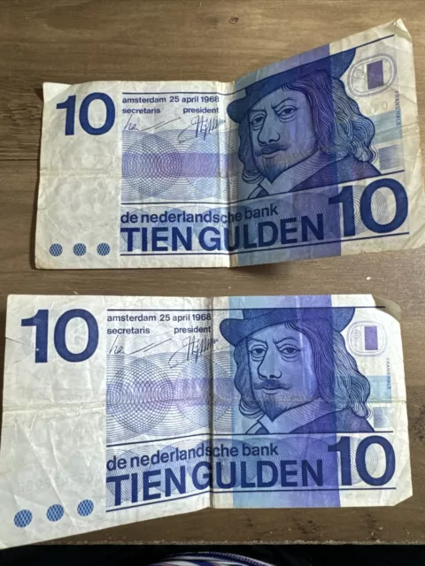 1968 de nederlandsche bank TIEN GULDEN bank note, Dutch Painter FRANS HALS