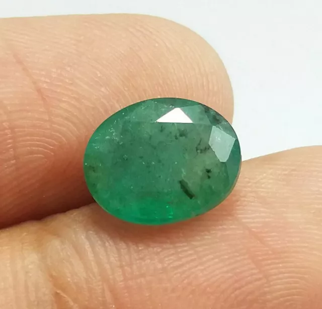 3.31 Ct Naturel Nice Green Zambien Earth Mined Emerald Oval Cut AAA Gems