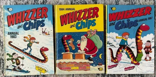 Whizzer And Chips Annuals Books 1983, 1984 and 1987 UK