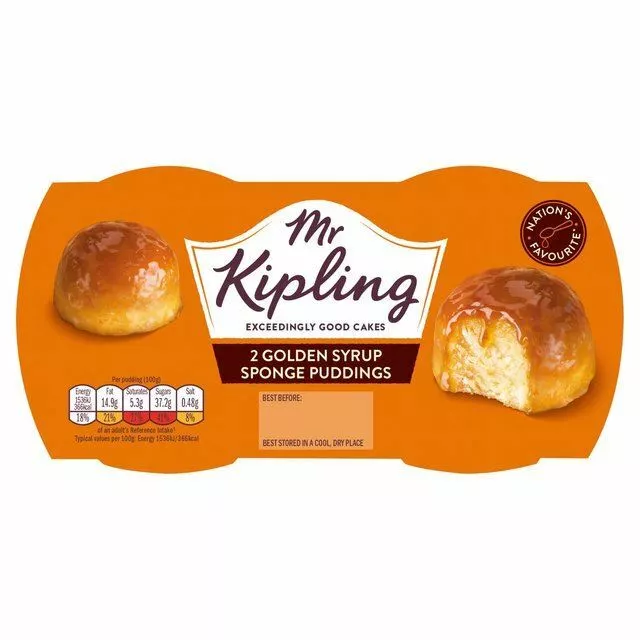 Mr Kipling Golden Syrup Sponge Puddings - 108g - Pack of 2