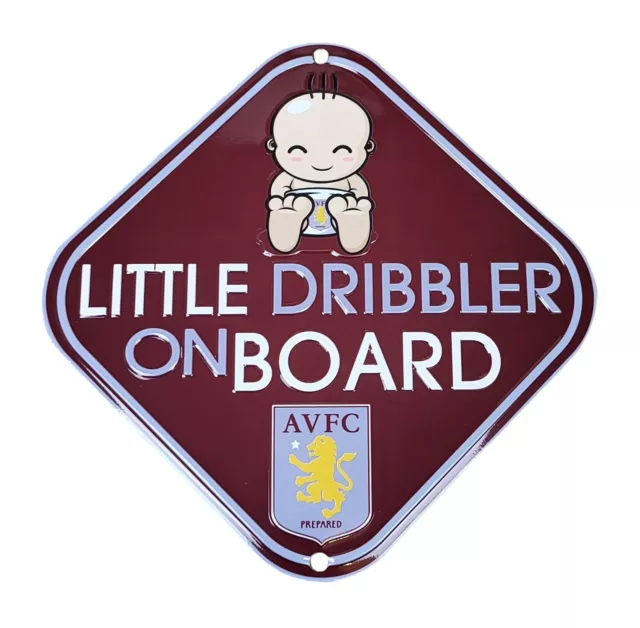 Aston Villa Baby Autoaufhänger Fußball Metallschild Geschenk 15 x 15 cm