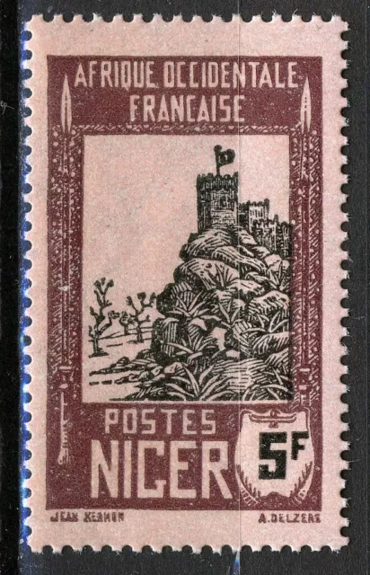 French Niger 1926-27, 5Fr Fortress MNH light tropical gum, Yv 50