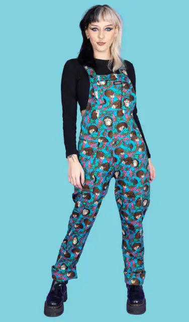 Run&Fly 80's/90's style unisex Hedgehog Stretch Twill Dungarees