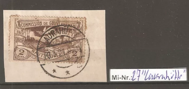 Oberschlesien Mi-Nr.: 27 auf Vorlage mit gutem Stempel "Laurahütte"