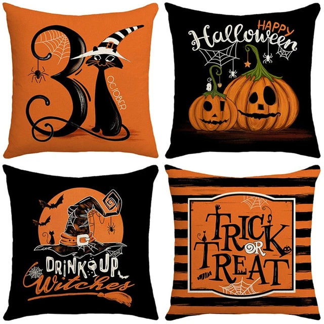 Couch Pillow Covers Sofa Pillow Cover 2pcs Halloween Pumpkin High Quality